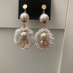 Elegant Pearl and Gold Earrings